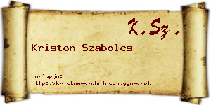 Kriston Szabolcs névjegykártya