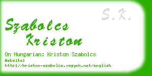 szabolcs kriston business card